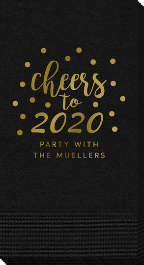 Confetti Dots Cheers to the New Year Guest Towels